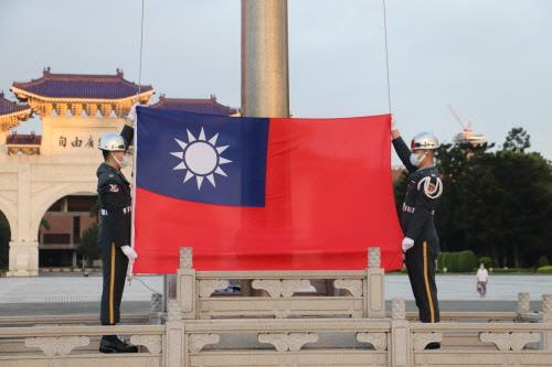 대만 자유광장에서의 청천백일기 게양식[연합뉴스]